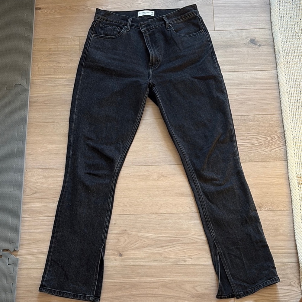 Abercrombie The Skinny High Rise Split (or Vent) Hem Black Jeans